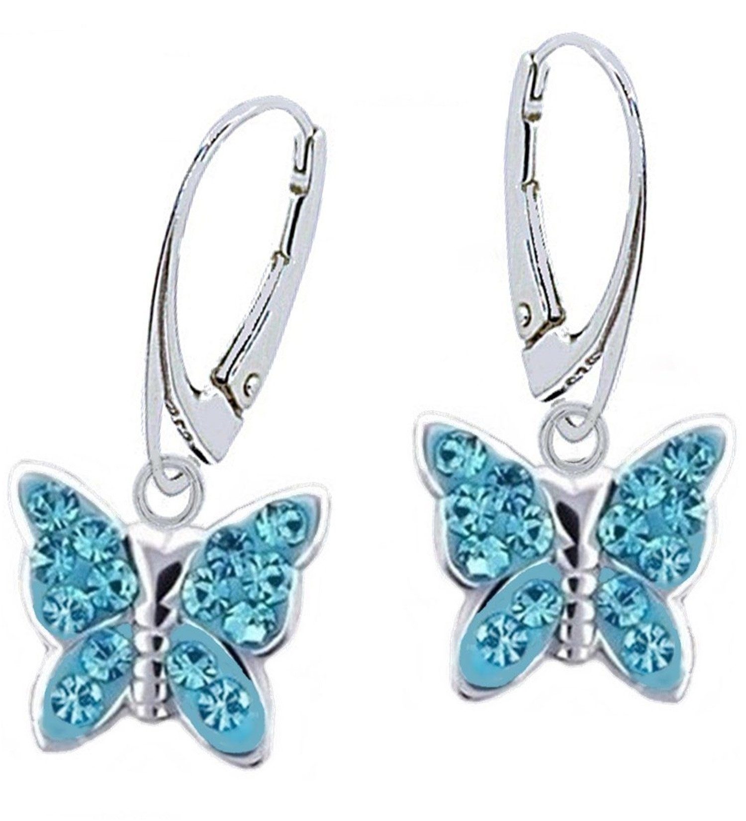 Rafaela Donata Sterling Silver Butterfly Stud Earrings - Heart Design