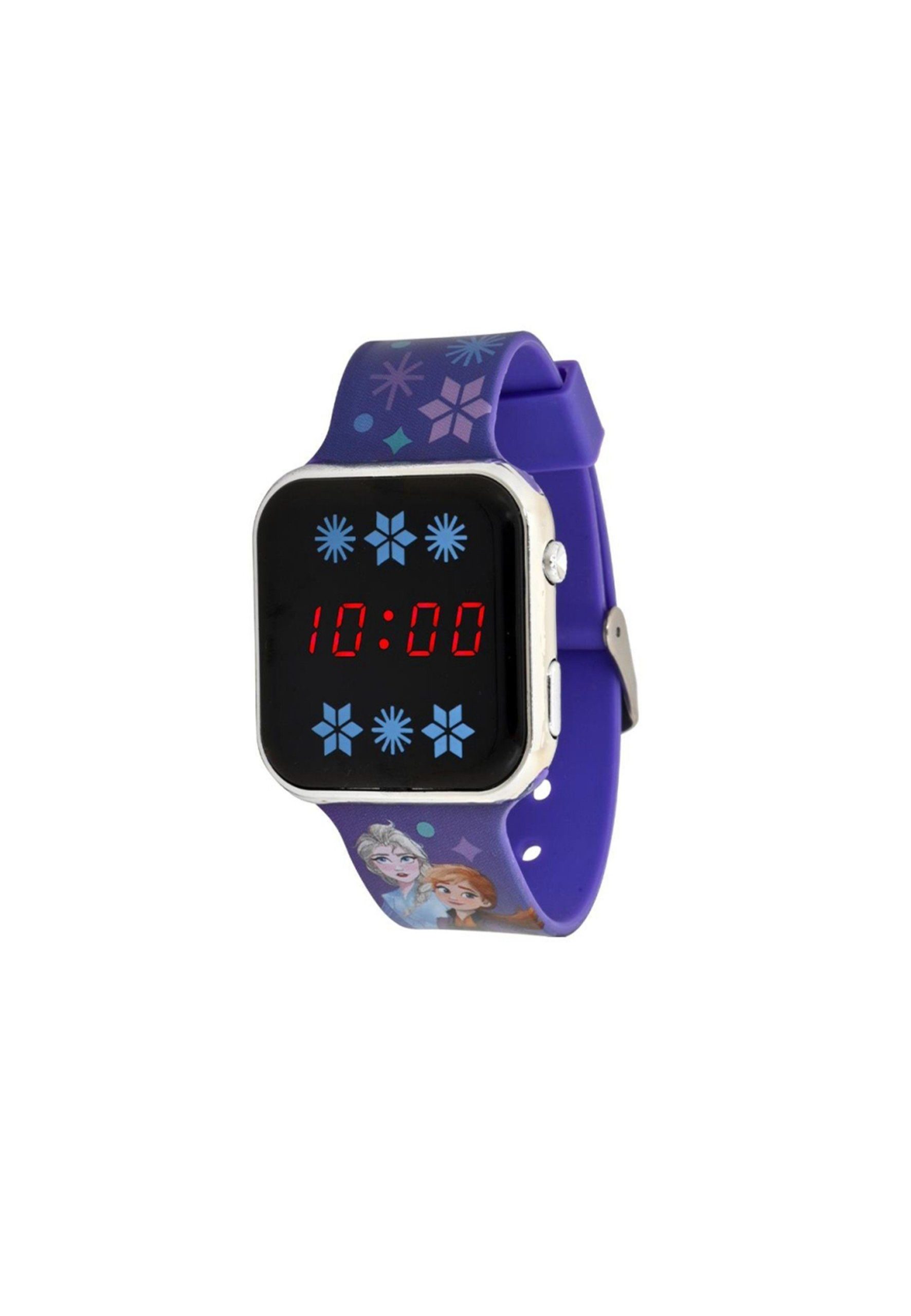 Disney Frozen LED Digital Watch - Silver Case & Purple Band