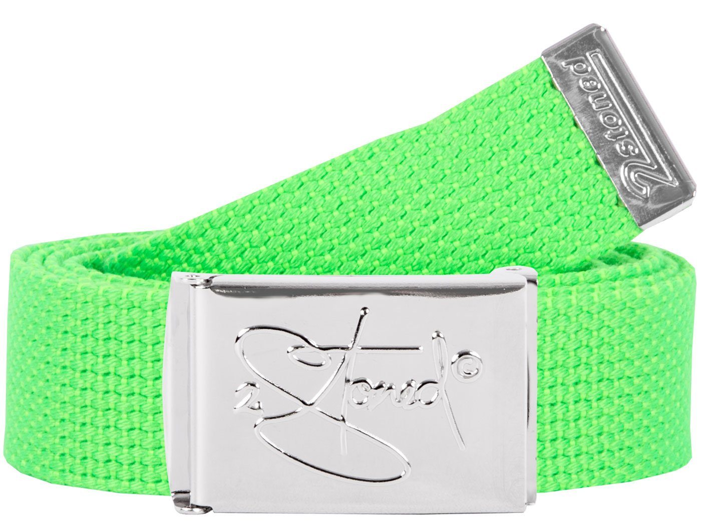 2Stoned Classic Logo Fabric Belt - Unisex Chrome Buckle - Adjustable 120cm