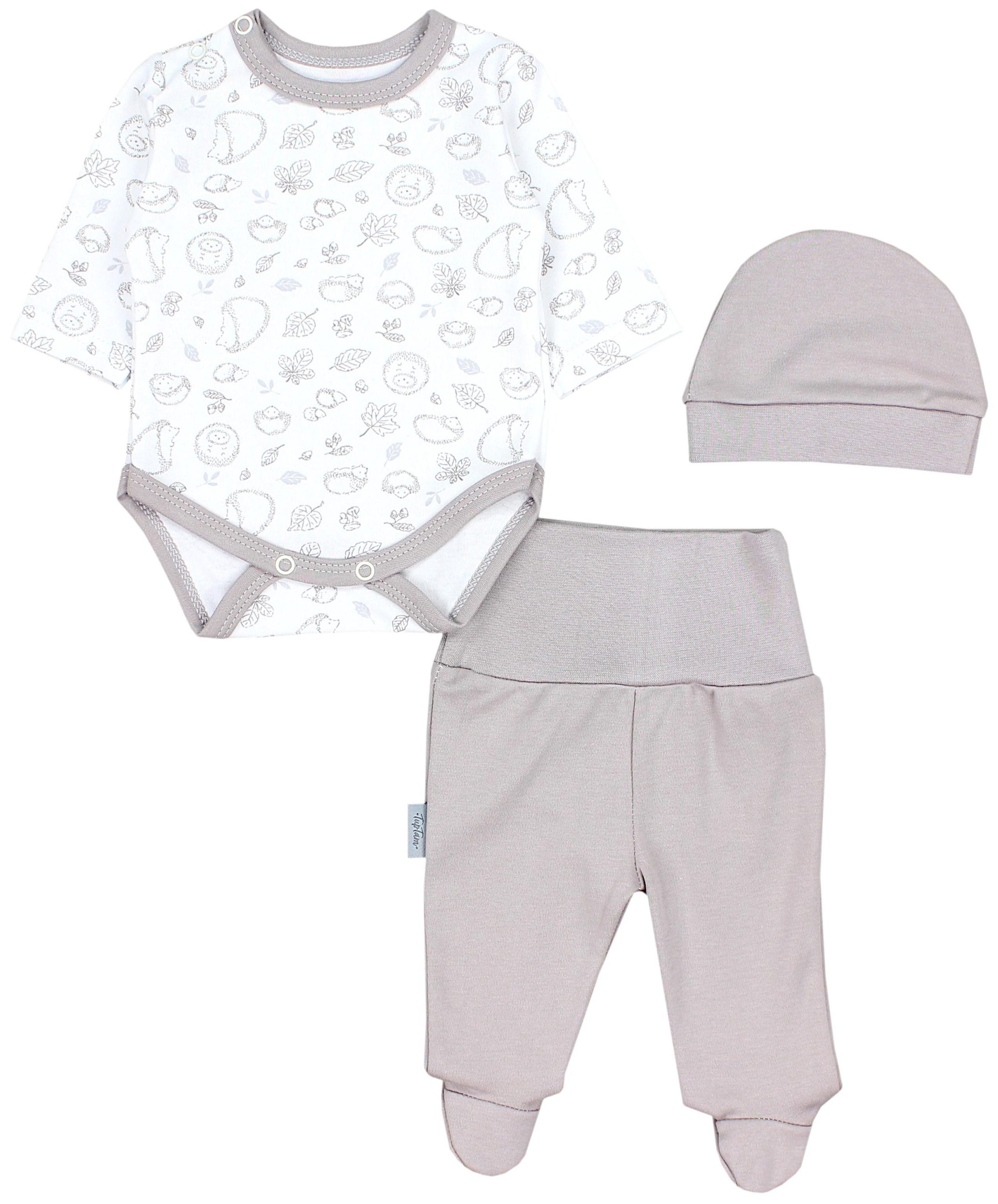 TupTam Baby Essentials Package - Unisex Long Sleeve Bodysuit, Pants & Hat Set