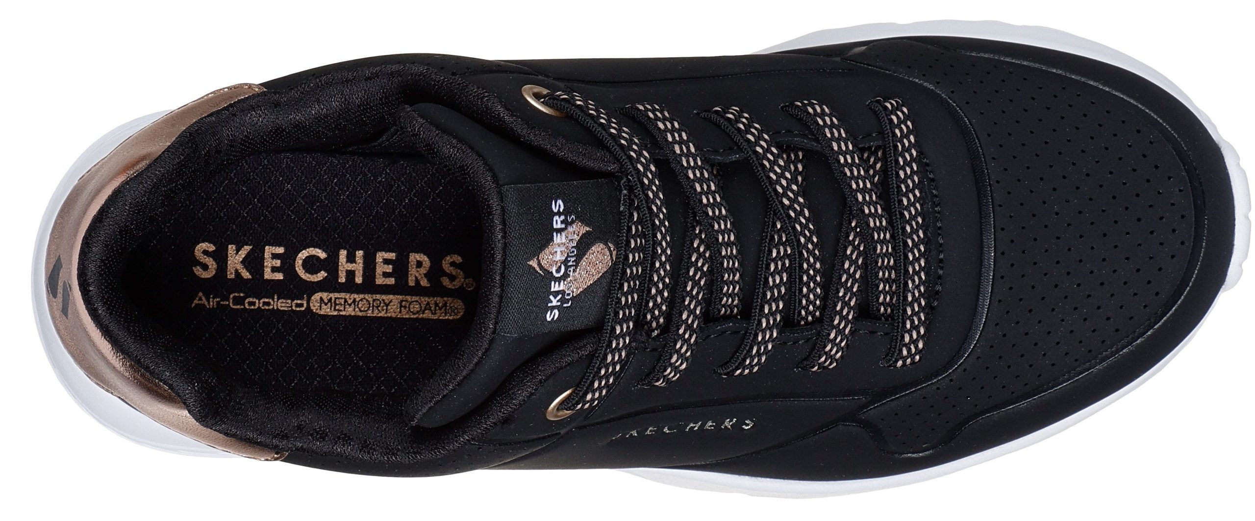 Skechers UNO LITE Slip-On Sneaker, Freizeitschuh, Halbschuh, Slupper mit metallic Fersenpatch Skechers UNO LITE Slip-On Sneaker, Freizeitschuh, Halbschuh, Slupper mit metallic Fersenpatch