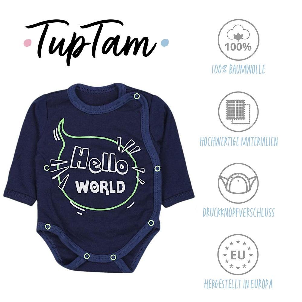 TupTam 5-Pack Baby Unisex Long Sleeve Bodysuit with Prints/Solids TupTam 5-Pack Baby Unisex Long Sleeve Bodysuit with Prints/Solids