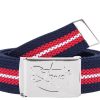 2Stoned Classic Logo Fabric Belt - Unisex Canvas Belt with Chrome Buckle - 120cm