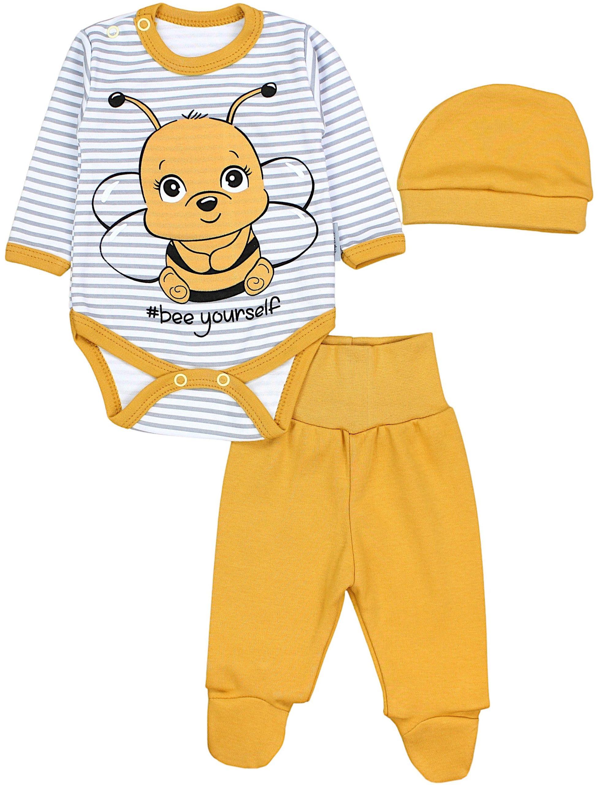 TupTam Baby Essentials Package - Unisex Long Sleeve Bodysuit, Pants & Hat Set