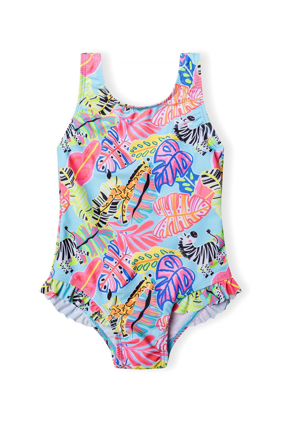 MINOTI Girls' Swimsuit - Asymmetric Ruffle Design (9m-8y)