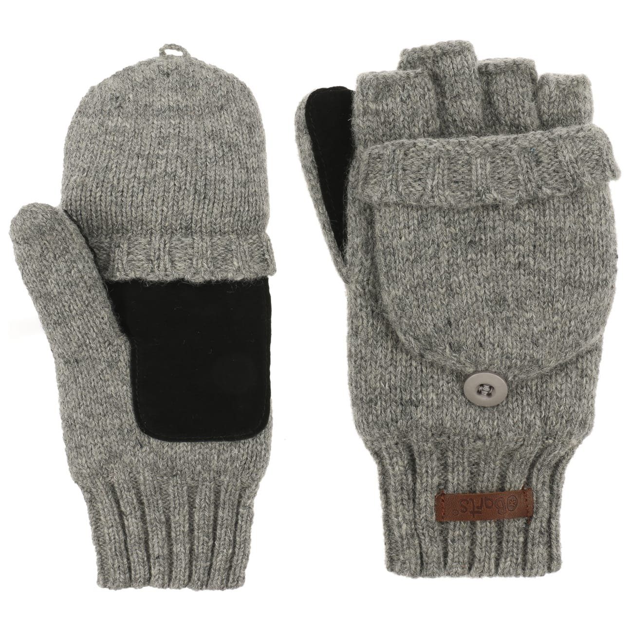 Barts Haakon Lambswool Gloves: Convertible Mittens & Fingerless Design