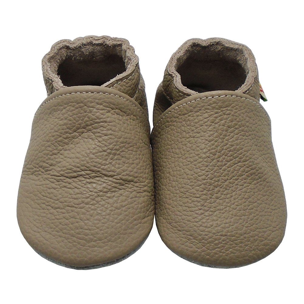 Yalion® Soft Leather First Walking Shoes - Taupe Crawling Moccasins