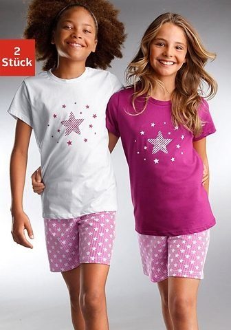 petite fleur Pyjama (Set, 4 tlg., 2 Stücke) mit süßem Sternendruck