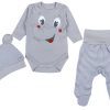 TupTam Baby Essentials Package - Unisex Long Sleeve Bodysuit, Pants & Hat Set