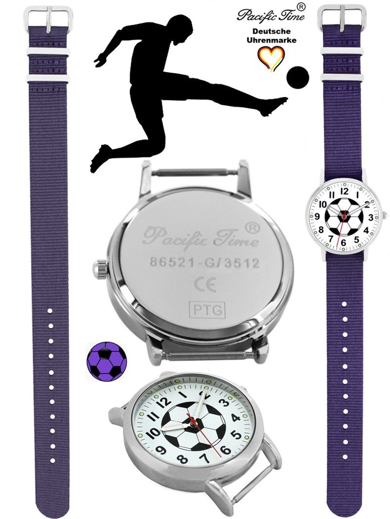 Pacific Time Quarzuhr Kinder Armbanduhr Fußball Wechselarmband, Mix und Match Design