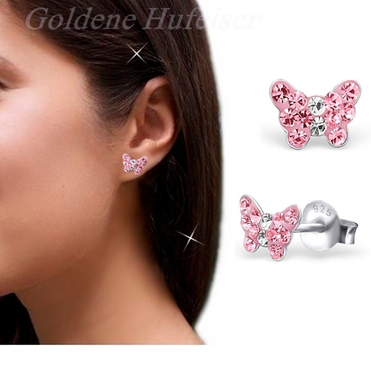 Hunters Fine Jewellery: Sterling Silver Butterfly & Zirkonia Children's Necklace & Earrings Set