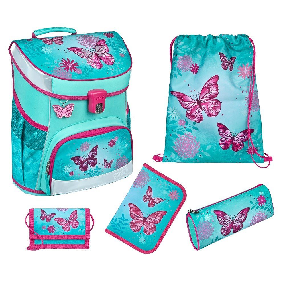 Scooli Campus Fit Butterfly School Backpack Set - 5-Piece Set with Pencil Case Scooli Campus Fit Butterfly School Backpack Set - 5-Piece Set with Pencil Case