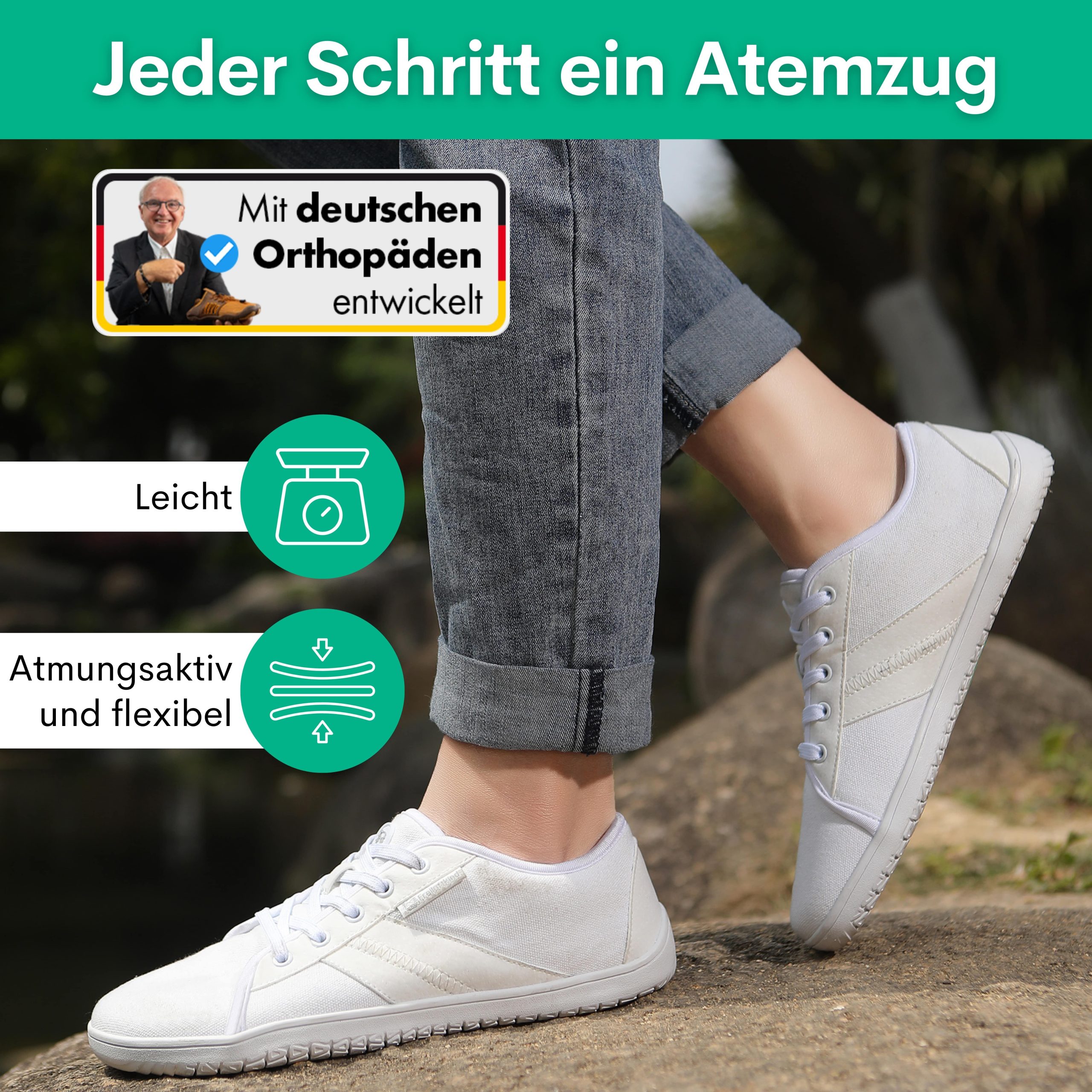 Freiluftkind Baker – gesunde Barfußschuhe Sneaker - Entlasten Füße & Gelenke Sneaker
