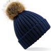Beechfield Pom Pom Beanie: Warm Knit Hats for Kids & Adults