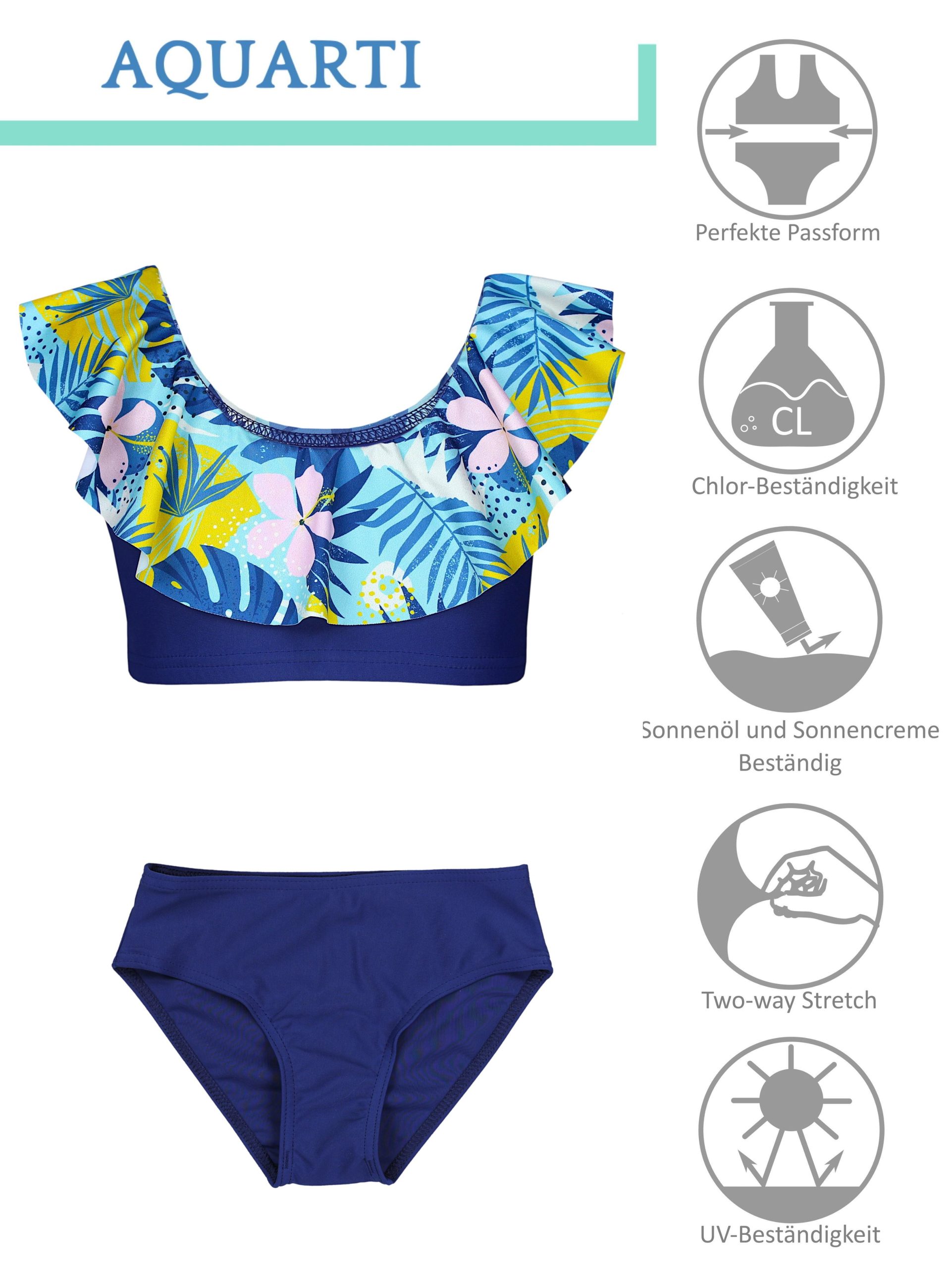 Aquarti Girls' Bikini Set - Mermaid or Stripe Design