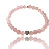 Steinfixx® Perlenarmband Echtes Rosenquarz Perlenarmband mit 925 Silberperle