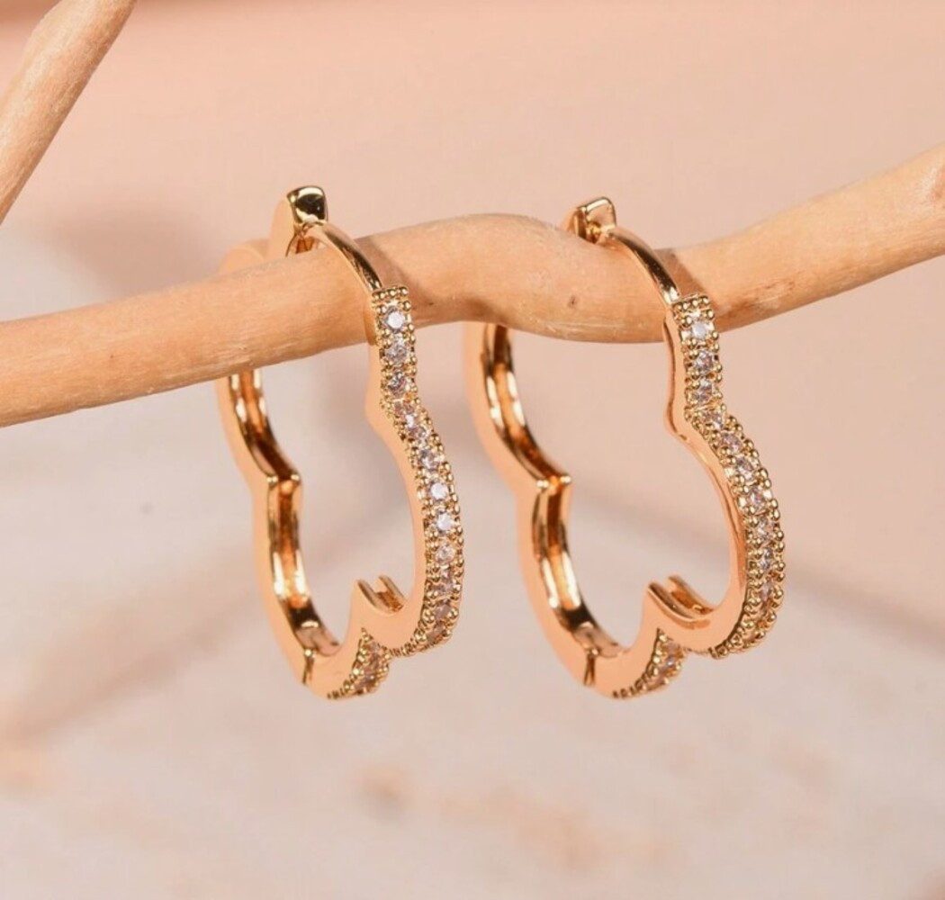 Lale Collection Clover & Bloom Earrings - Lucky Charm Gold & Green Lale Collection Clover & Bloom Earrings - Lucky Charm Gold & Green