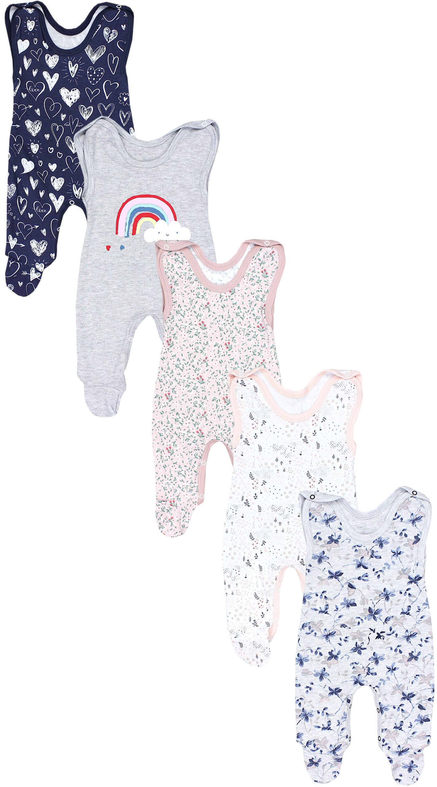 TupTam Strampler TupTam Baby Unisex Strampler mit Aufdruck Spruch 5er Pack (5-tlg)