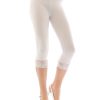 YESET Women's Capri 3/4 Leggings Lace Cotton Blend - [Color] - S-XXL