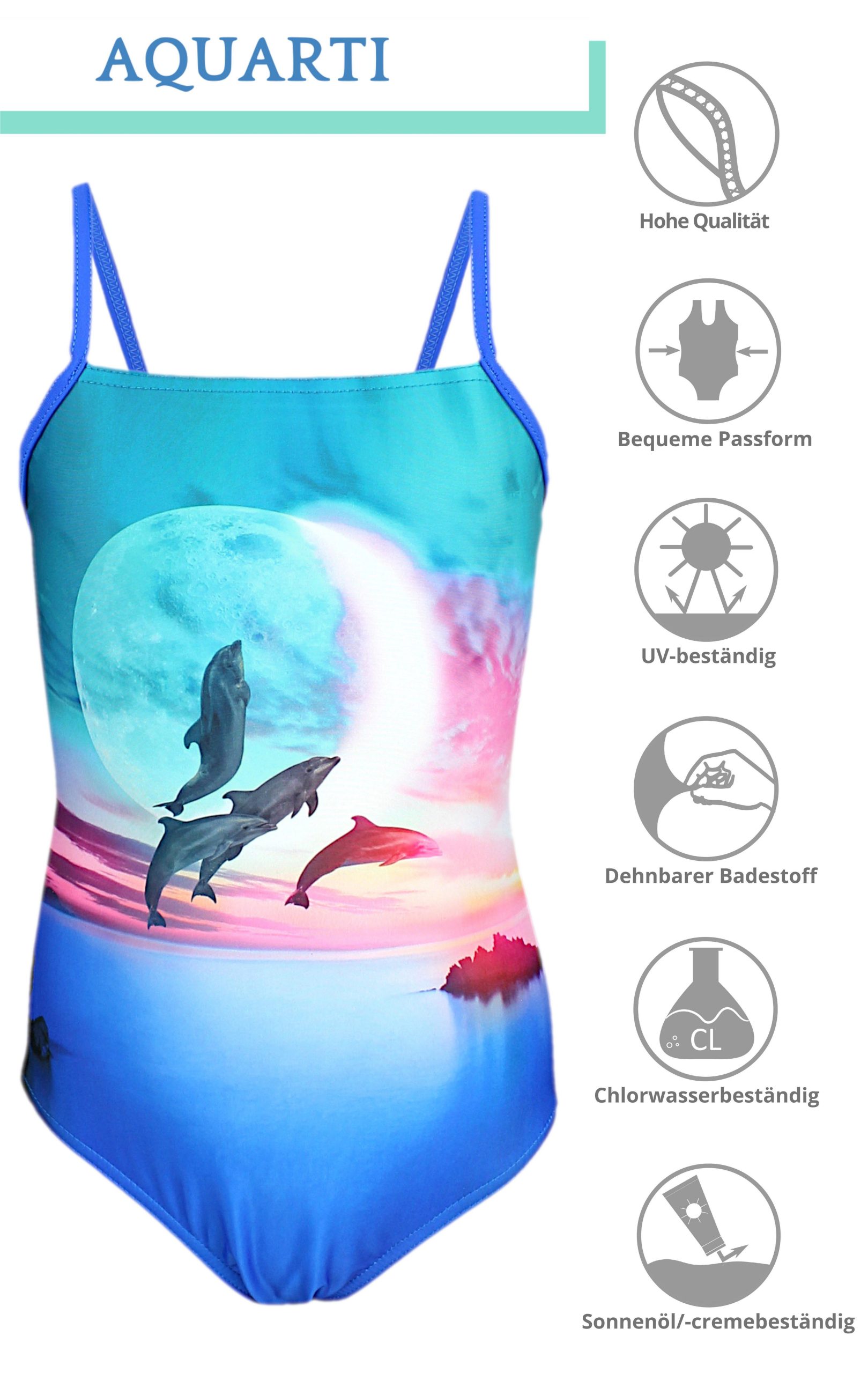 Aquarti Girls' Swimsuit: Striped Spaghetti Strap Design | Official Outlet