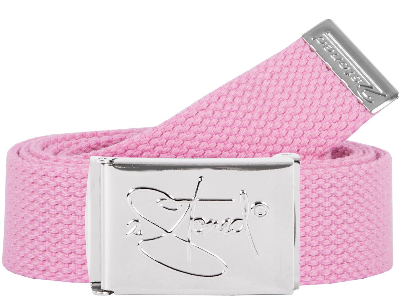 2Stoned Classic Logo Fabric Belt - Unisex Chrome Buckle - Adjustable 120cm