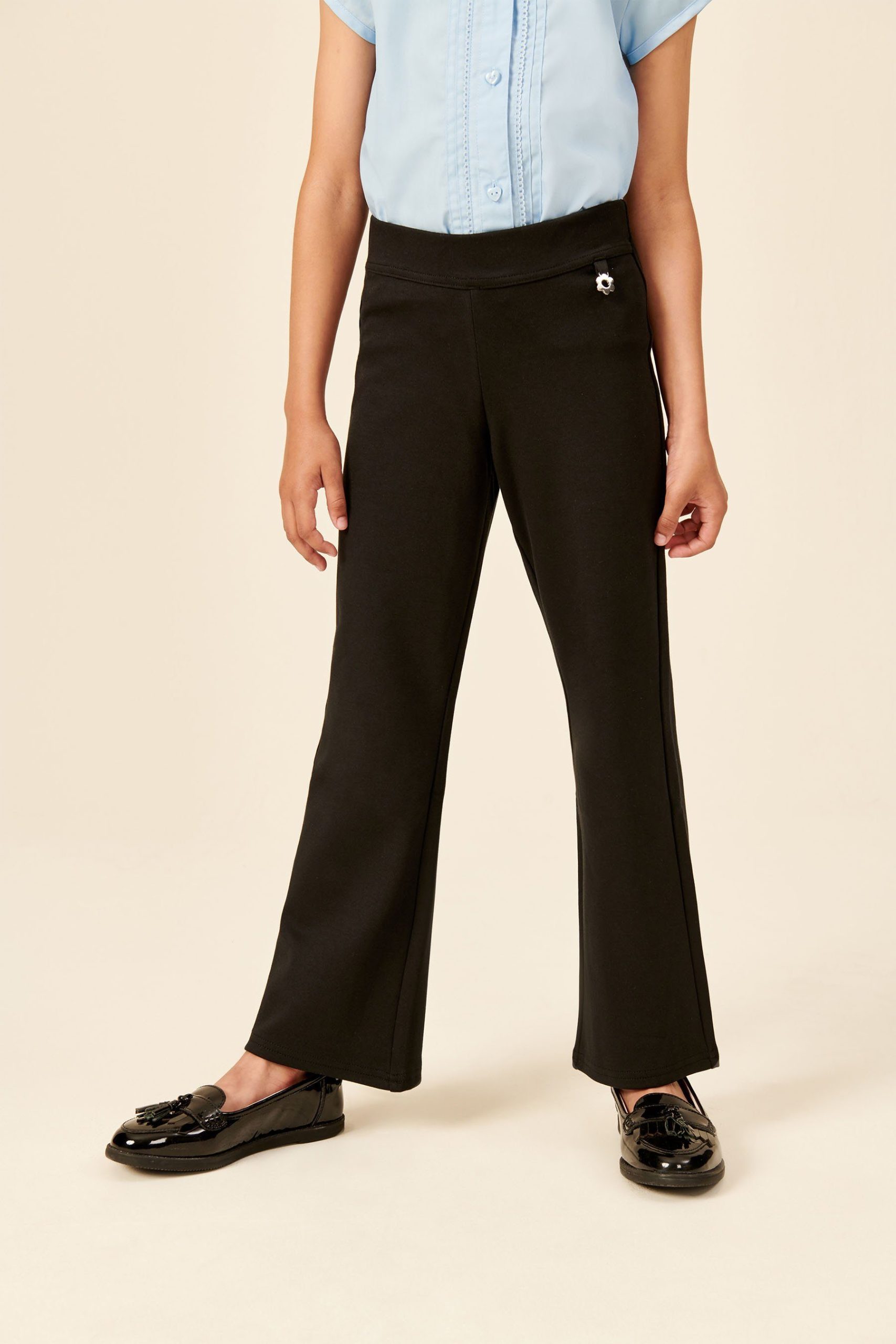 Next Women's Bootcut Jersey Trousers - Black, Retro-Inspired Style