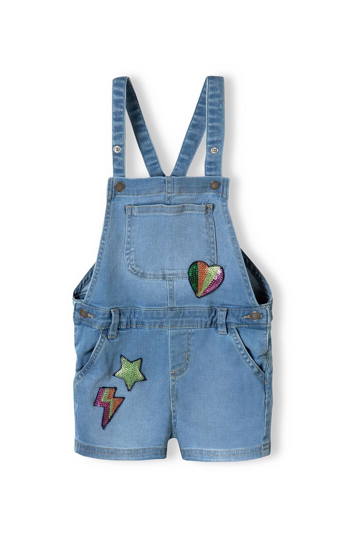 MINOTI Girls' Jeans Bib Overalls - Denim Dungarees (12m-8y)