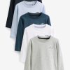 Next Men's 5-Pack Long Sleeve Shirts | Slim Fit Cotton Blend