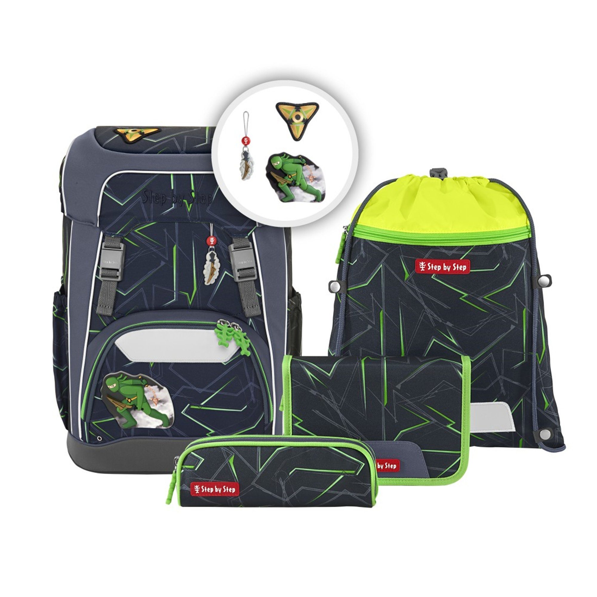 Step by Step Giant School Bag Set, 5-Piece (Backpack, Pencil Case, Sport Bag)