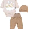 TupTam Baby Essentials Package - Unisex Long Sleeve Bodysuit, Pants & Hat Set