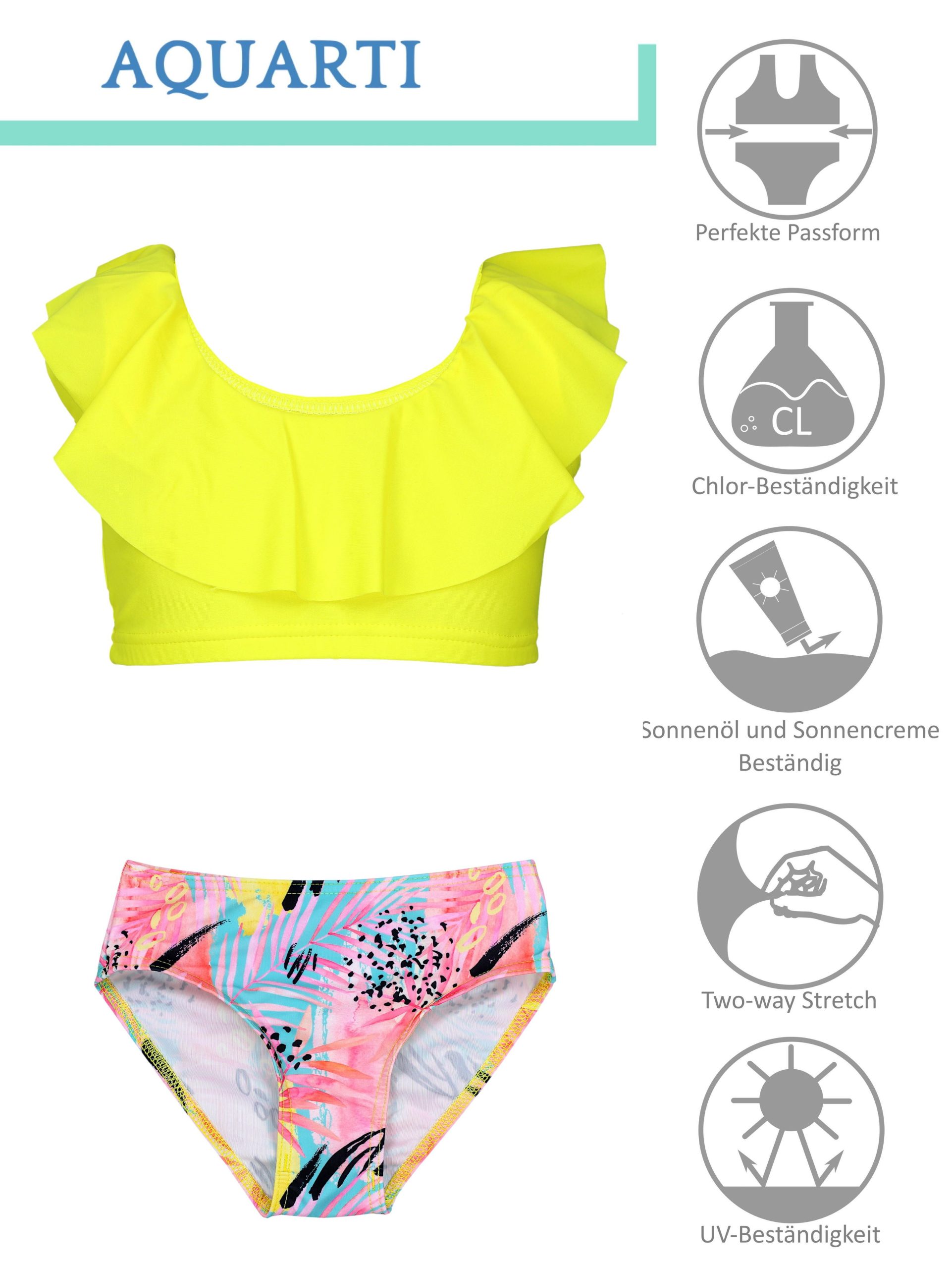 Aquarti Girls' Bikini Set - Mermaid or Stripe Design