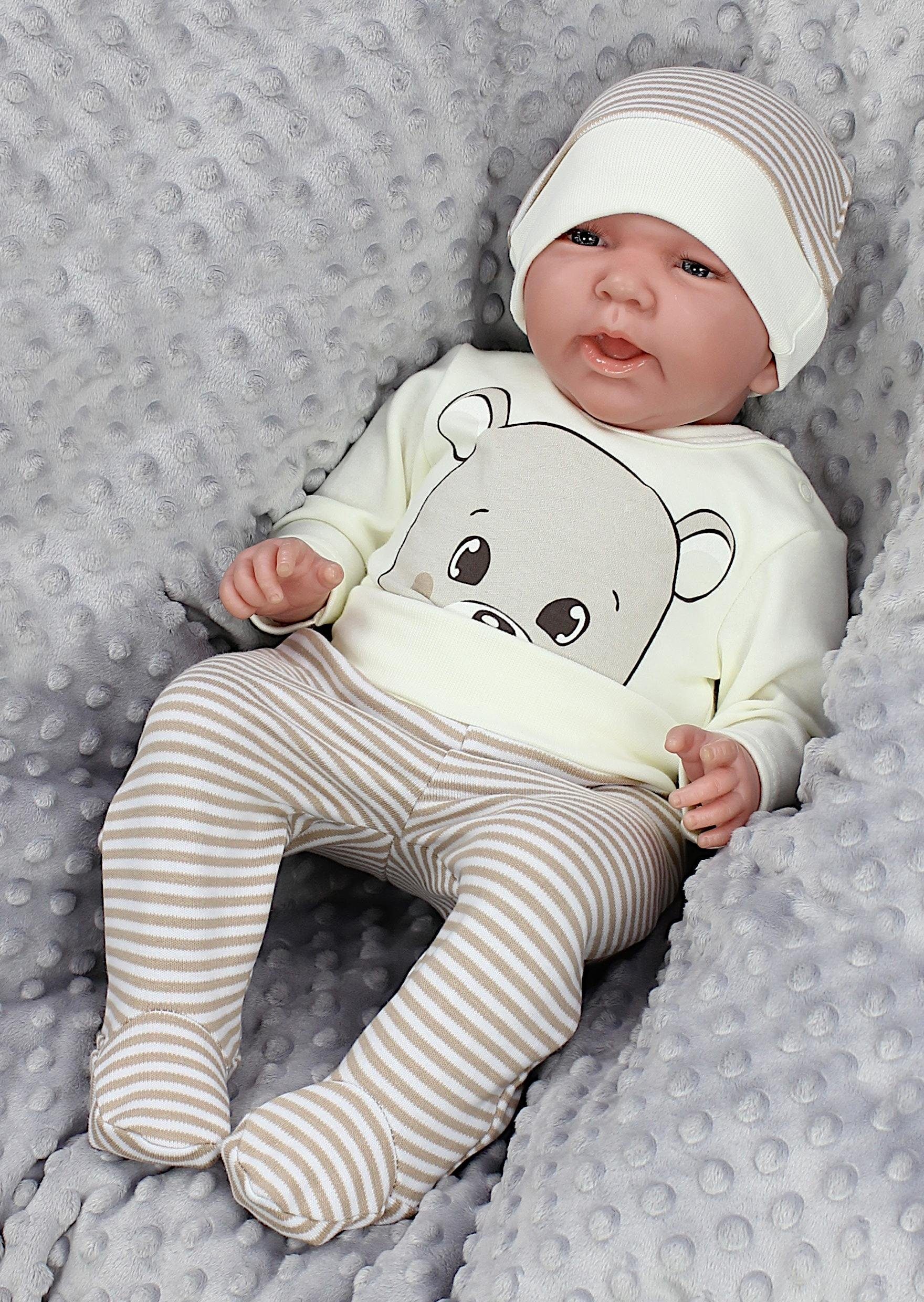 TupTam Baby Essentials Package - Unisex Long Sleeve Bodysuit, Pants & Hat Set