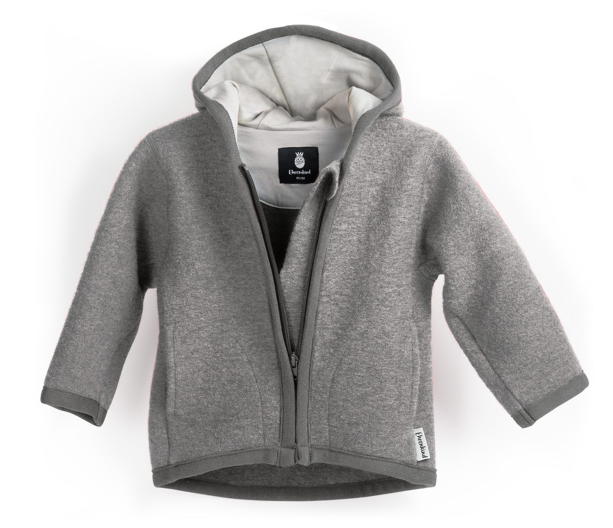 Ehrenkind Walkjacke, Jacke für Kinder aus Natur Schurwolle mit Reißverschluss