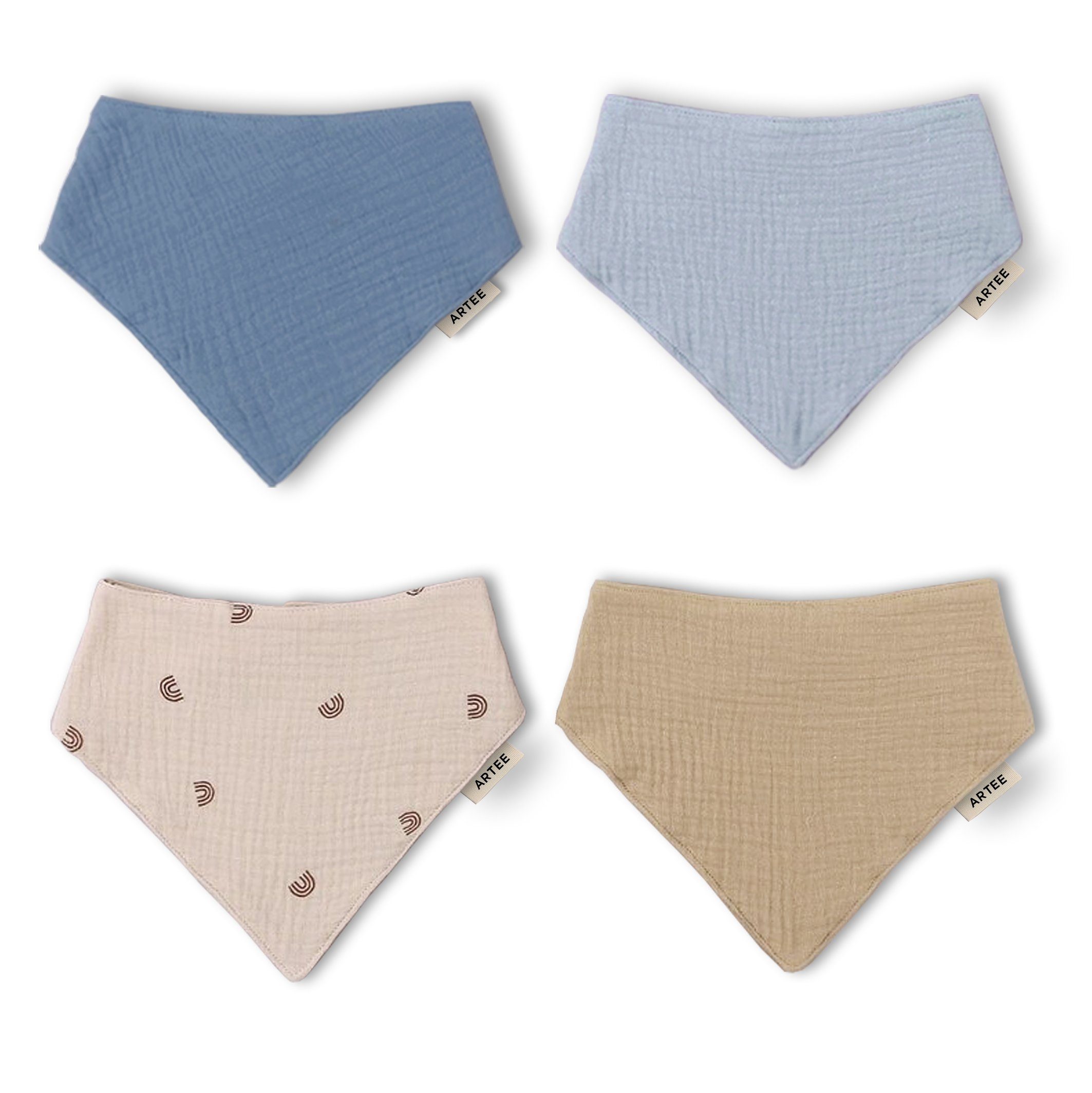 Artee Little Dutch Muslin Bib Set | Soft Organic Cotton Baby Bibs 0-18 Months