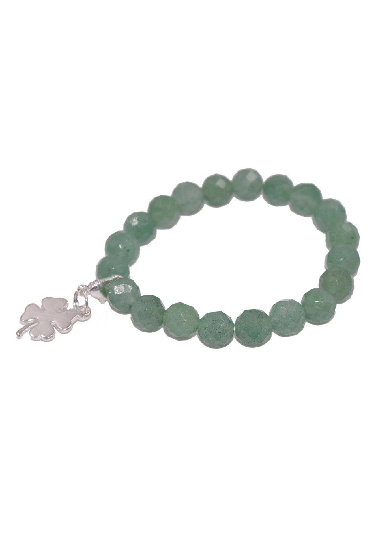 Firetti Charm-Armband, Charm Kleeblatt, Made in Germany - mit Rosenquarz oder Aventurin