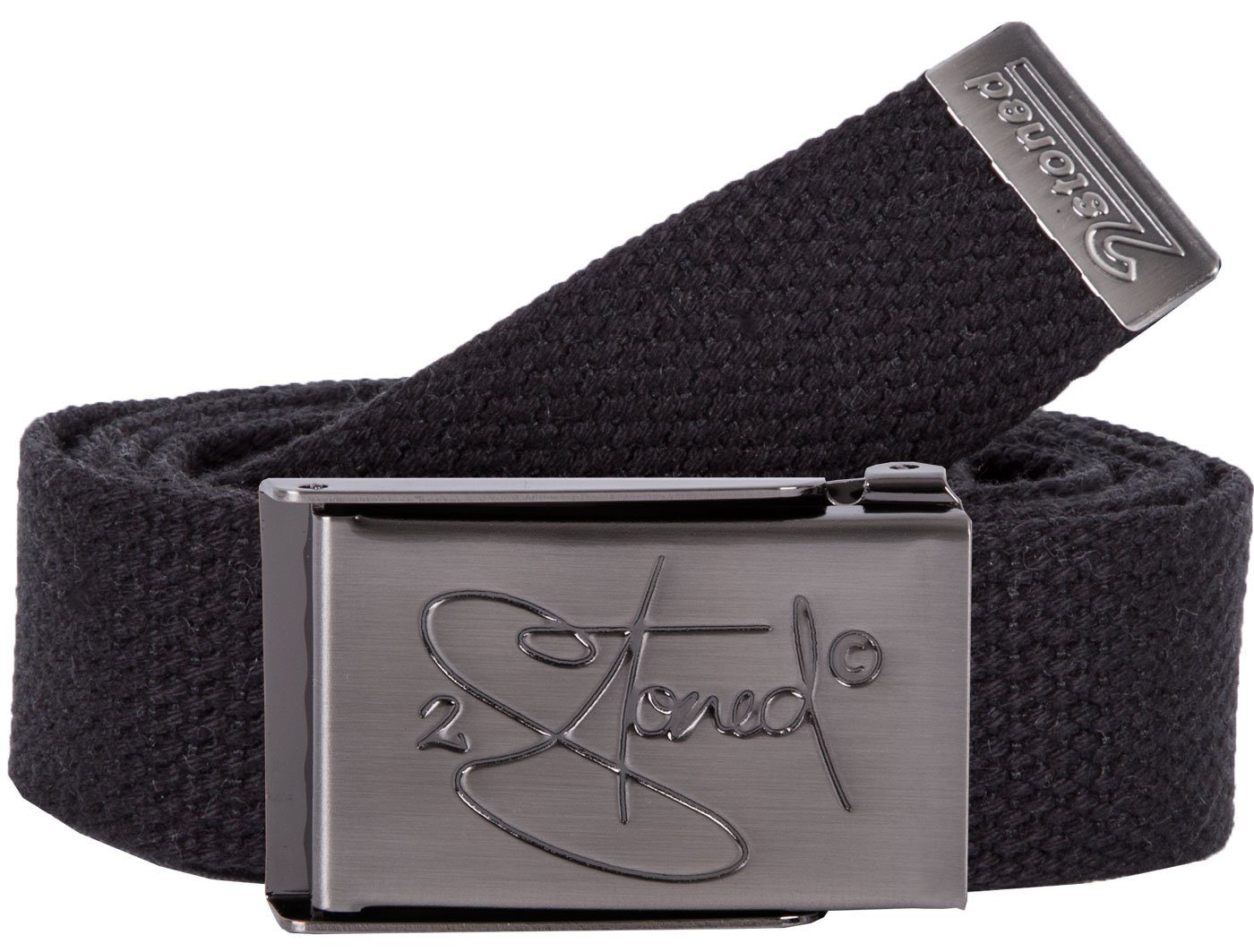 2Stoned Fabric Belt - Unisex, Matte Buckle, Bottle Opener, 3cm Width, Adjustable Length