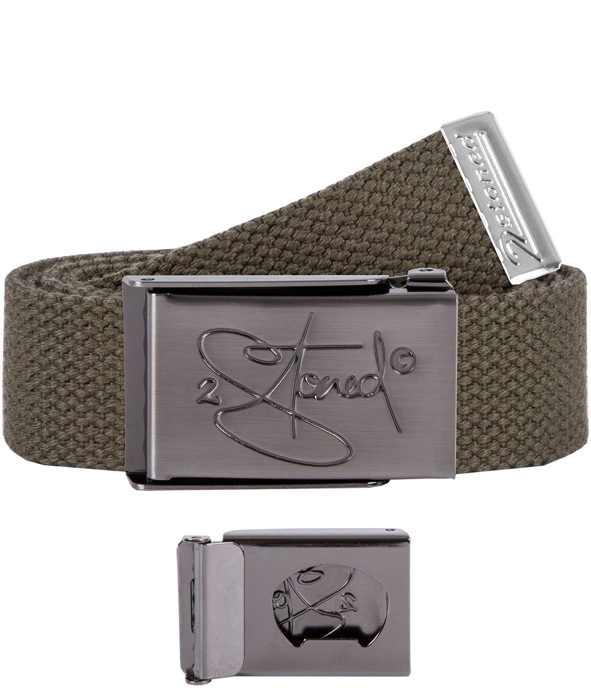 2Stoned Fabric Belt - Unisex, Matte Buckle, Bottle Opener, 3cm Width, Adjustable Length