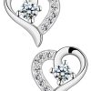 Limana Sterling Silver Heart Earrings - Rose Gold & Gold Finish - Gift Box Included