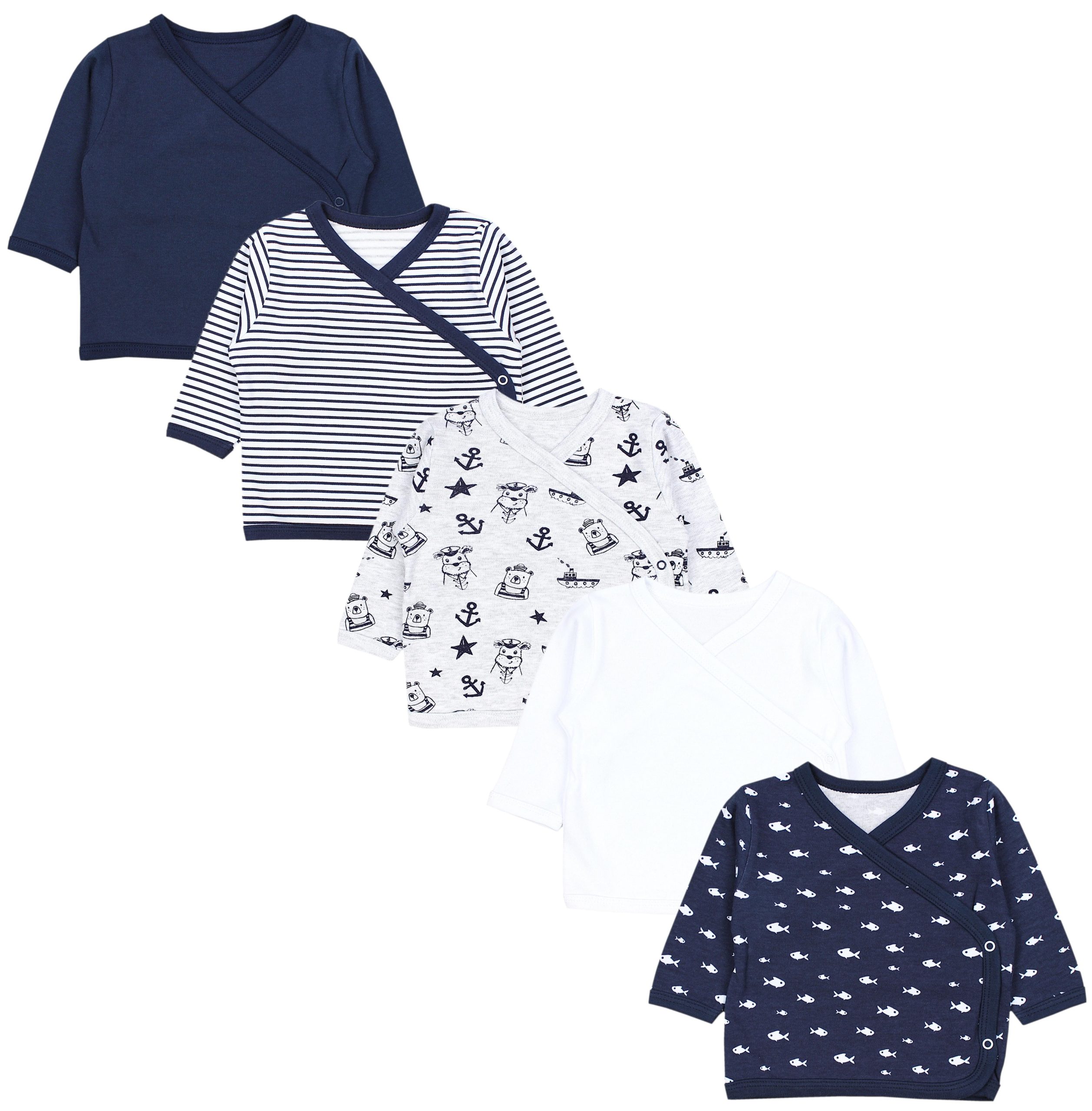 TupTam Wickelshirt TupTam Baby Jungen Langarm Wickelshirt Baumwolle 5er Set
