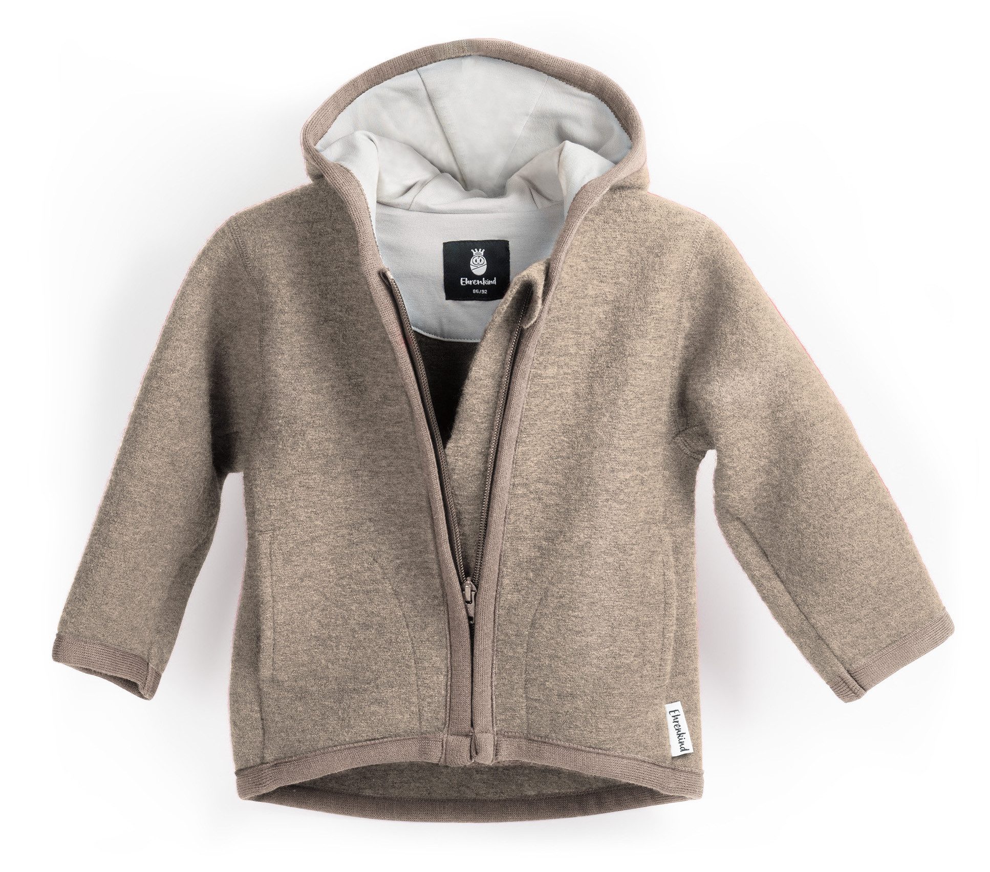 Ehrenkind Walkjacke, Jacke für Kinder aus Natur Schurwolle mit Reißverschluss