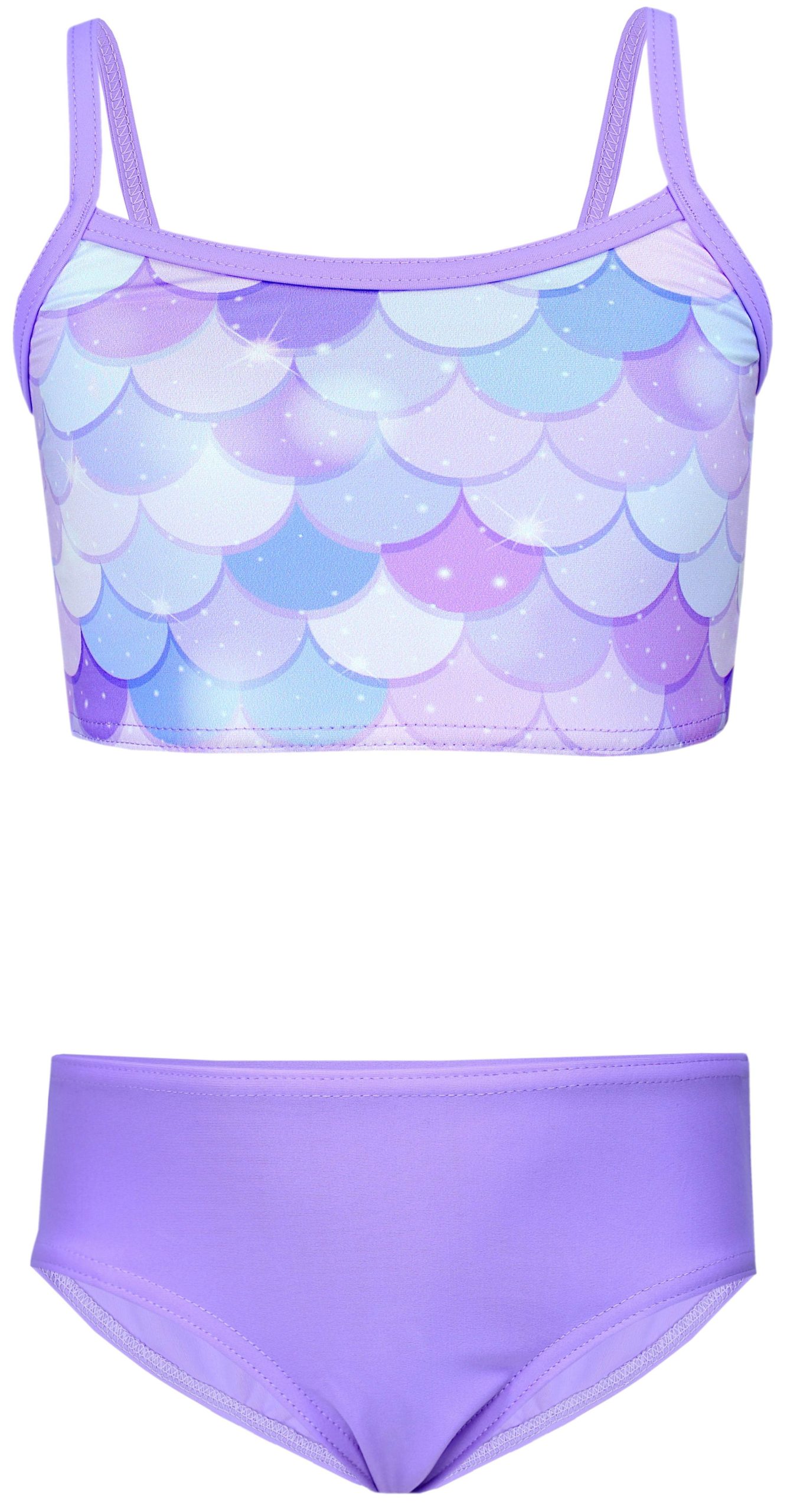 Aquarti Girls' Bikini Set - Mermaid or Stripe Design