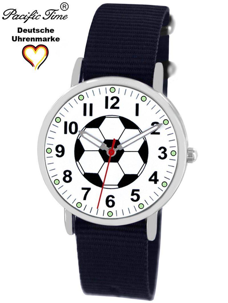 Pacific Time Quarzuhr Kinder Armbanduhr Fußball Wechselarmband, Mix und Match Design Pacific Time Quarzuhr Kinder Armbanduhr Fußball Wechselarmband, Mix und Match Design