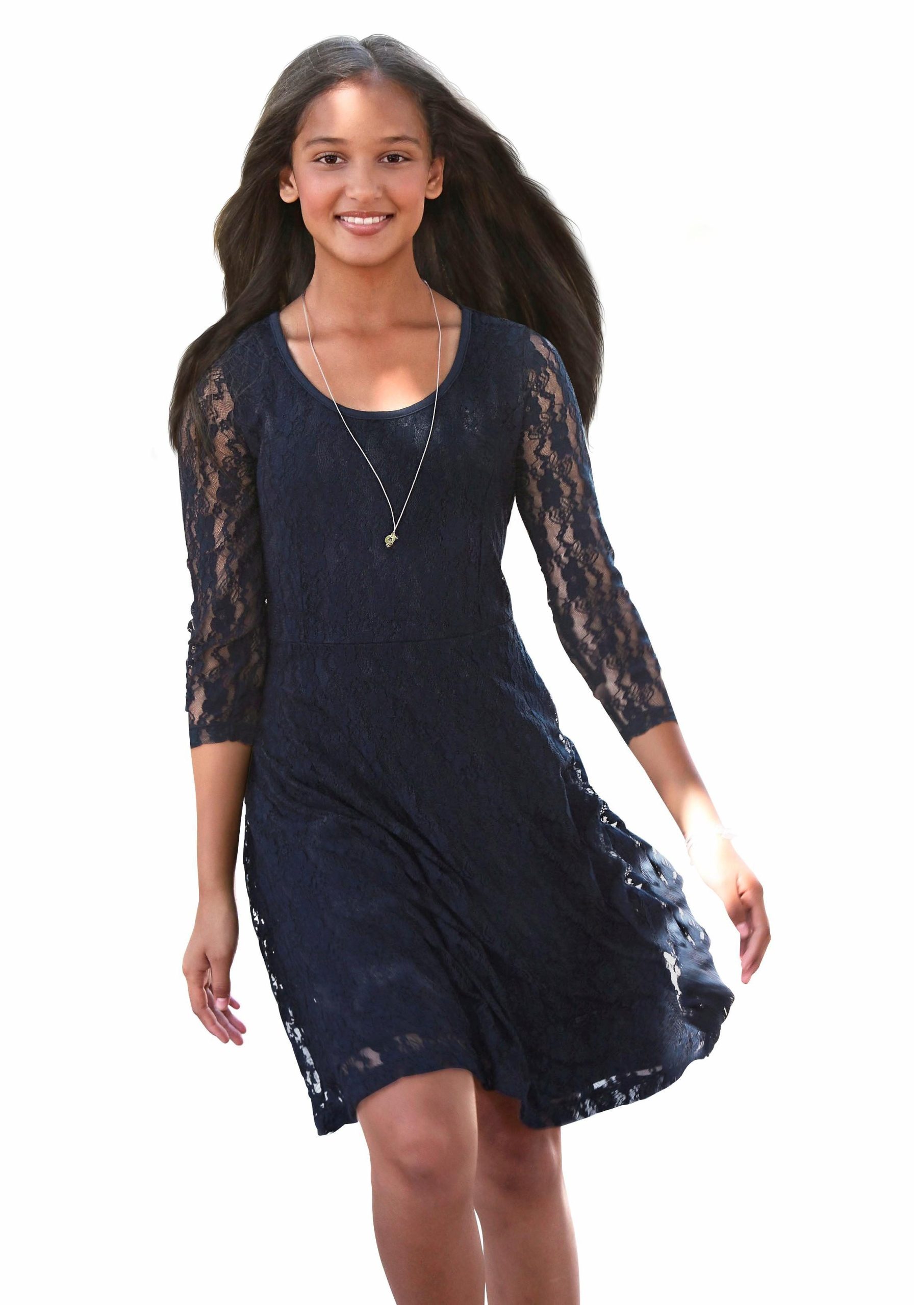 KIDSWORLD Jerseykleid - Spitzenkleid festliche Anlässe