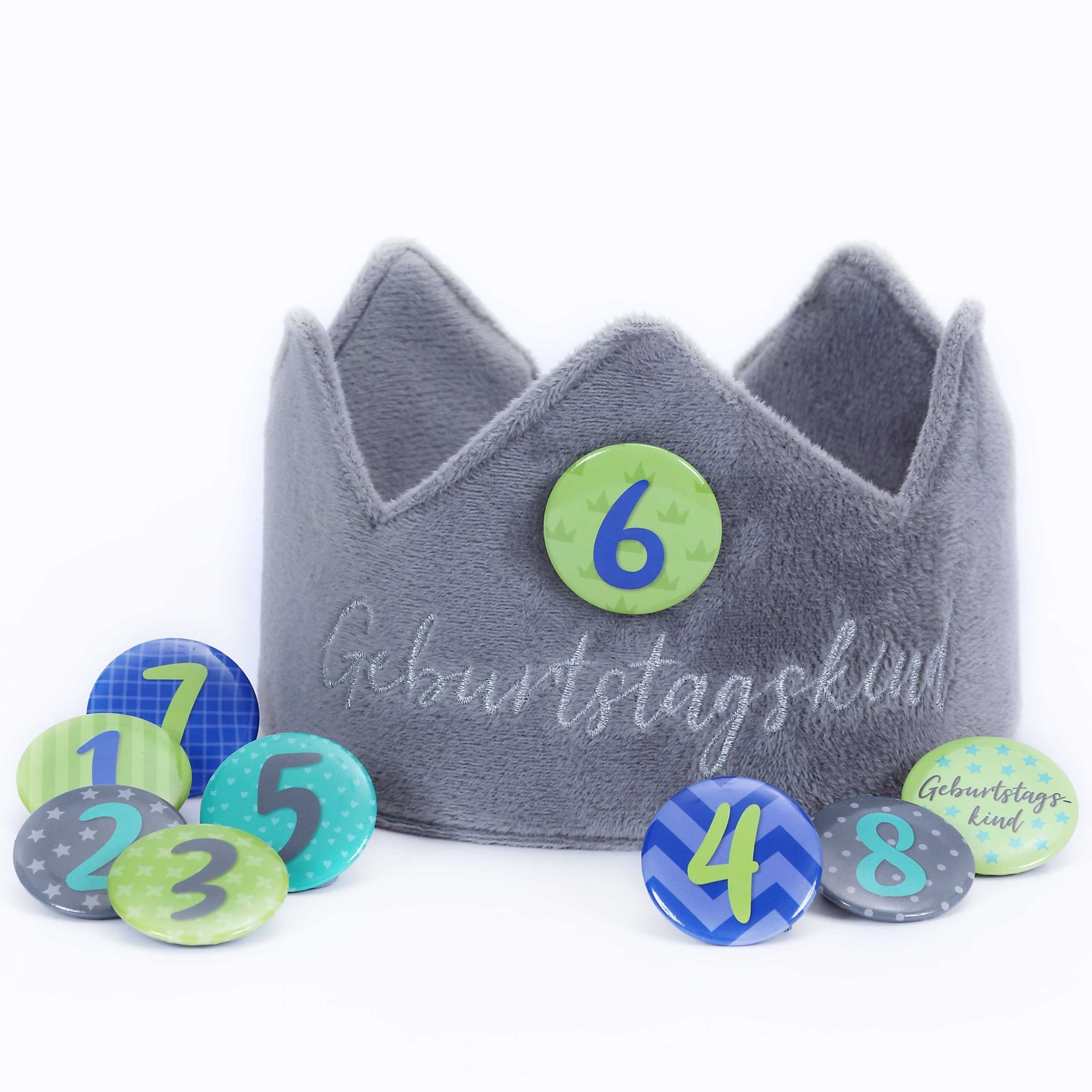 PAPIERDRACHEN Velvet Birthday Crown with Numbers - Kids Party Decor