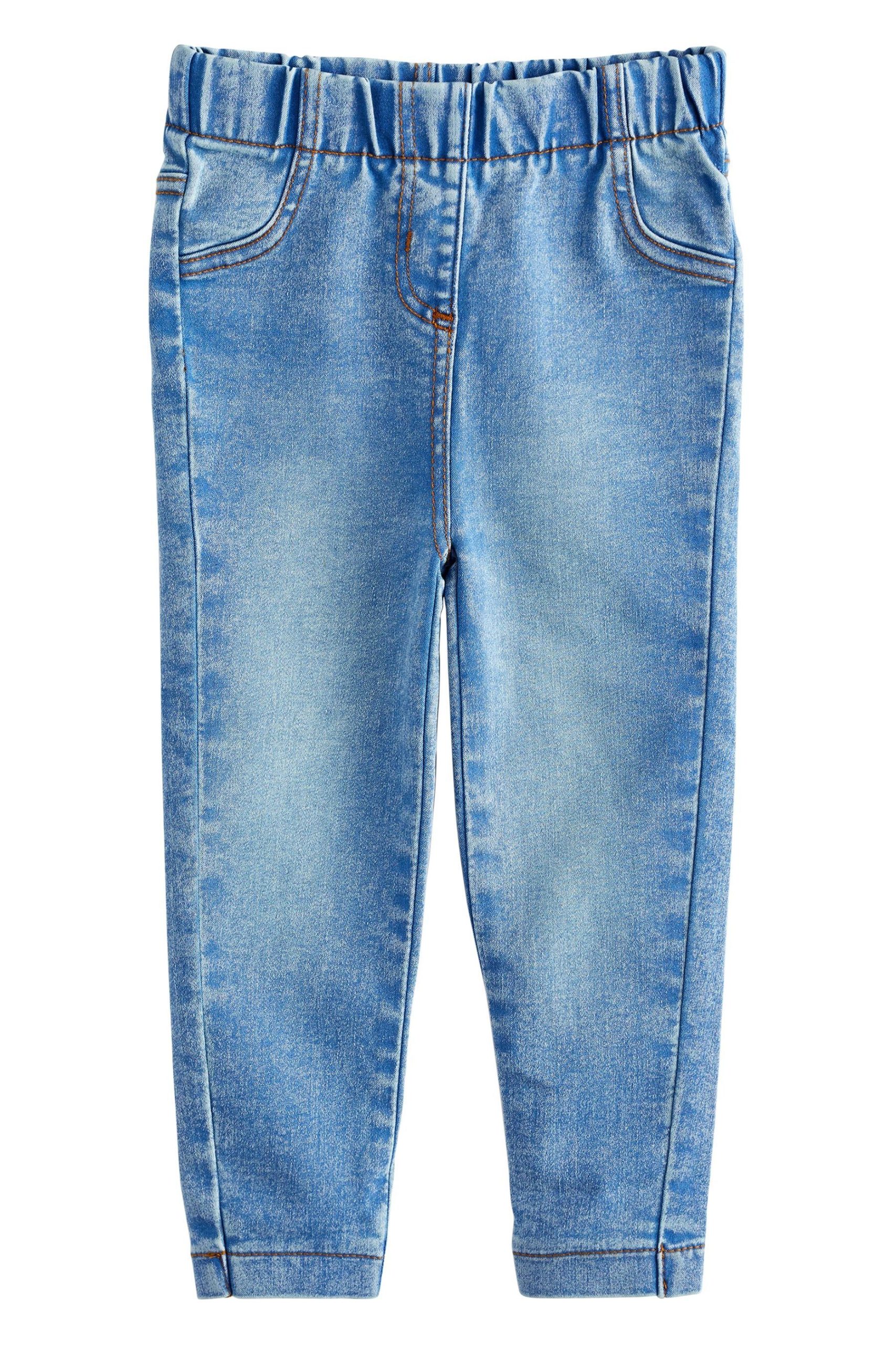 Next Girls' 2-Pack Jersey Denim Jegging Set - Black & Grey