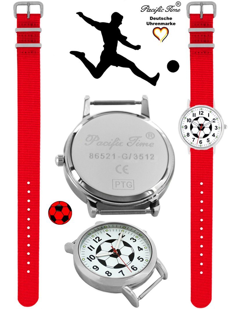Pacific Time Quarzuhr Kinder Armbanduhr Fußball Wechselarmband, Mix und Match Design