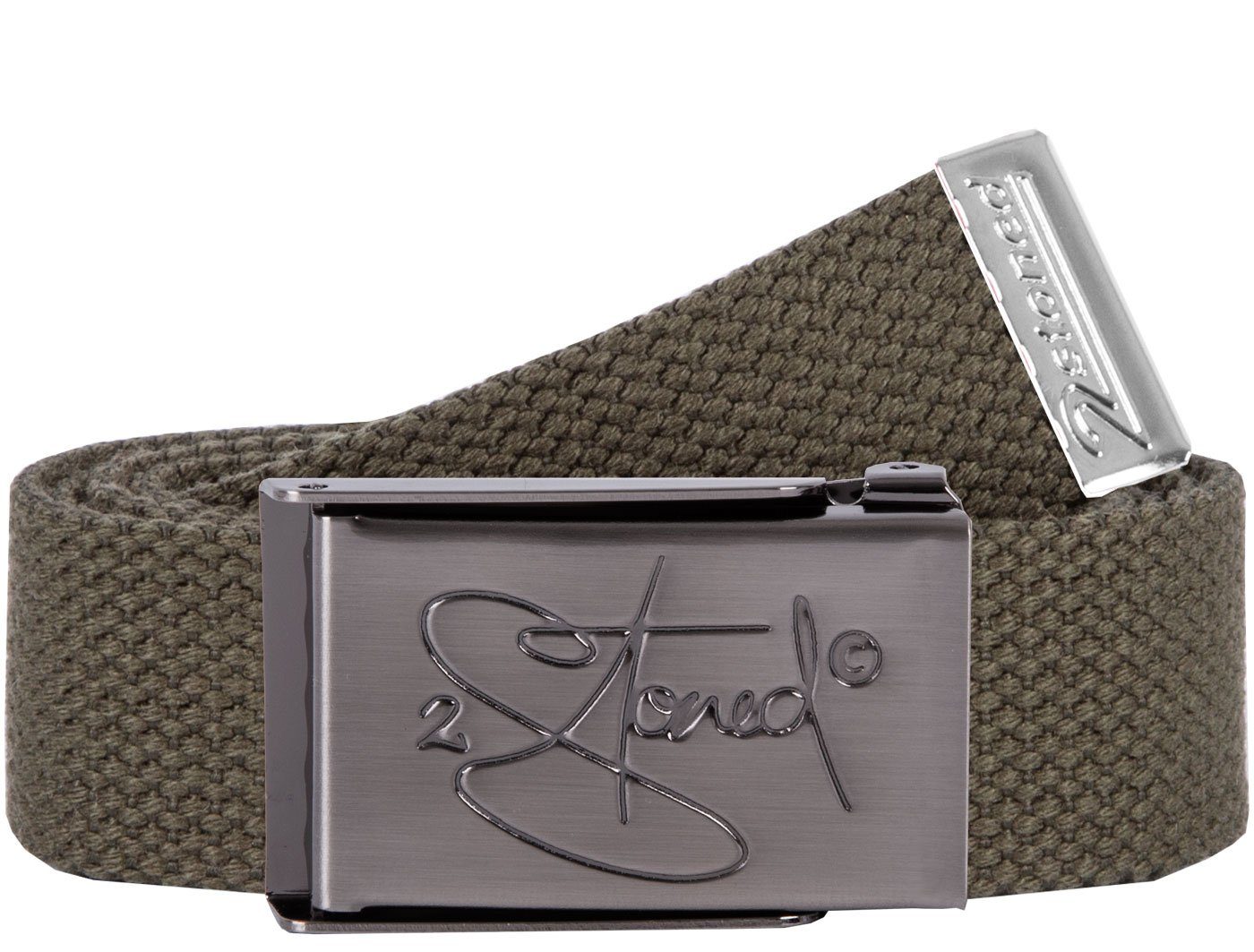 2Stoned Fabric Belt - Unisex, Matte Buckle, Bottle Opener, 3cm Width, Adjustable Length