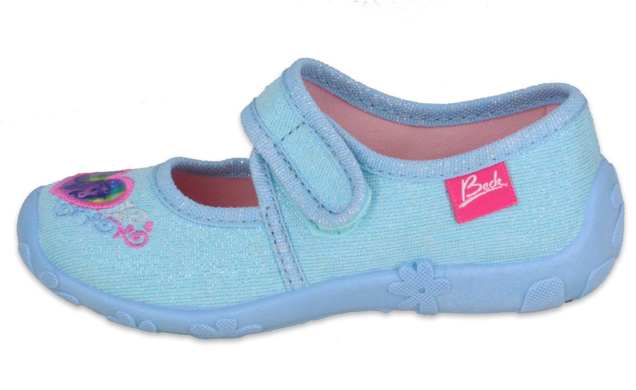 Beck Mädchen Pferd Hausschuh Ballerina mit Klettverschluss Beck Mädchen Pferd Hausschuh Ballerina mit Klettverschluss