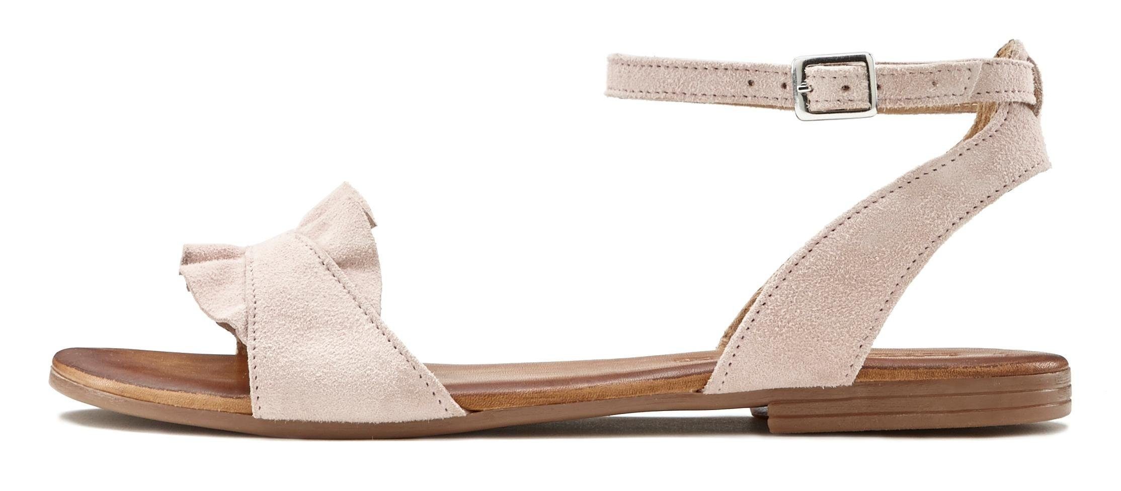 LASCANA Damen Sandalen: Sommerliche Eleganz aus Leder mit Blumen