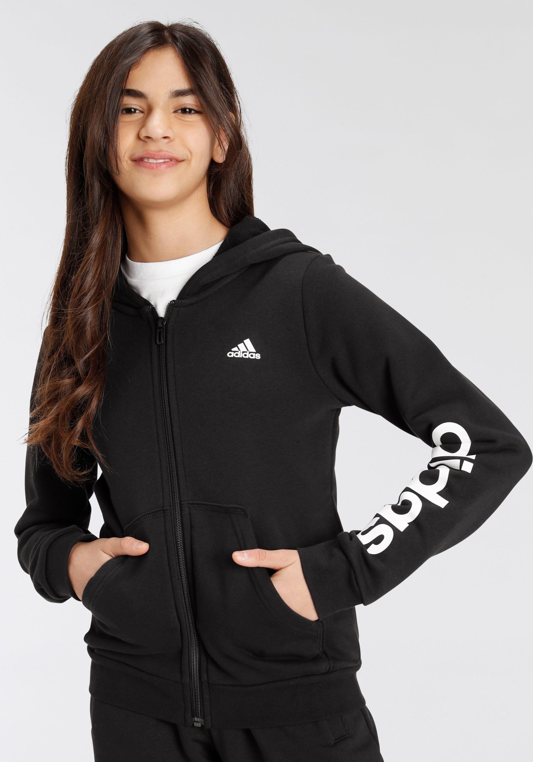 adidas Kids Sportswear Zip-Up Hoodie - Comfortable & Sustainable Style